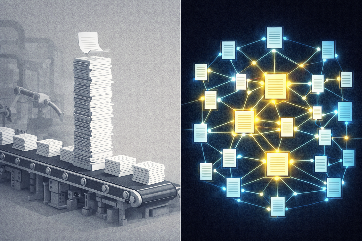 Content factory vs. knowledge network