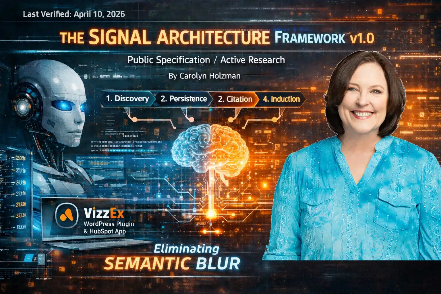 Futuristic AI architecture design concept image of the signal architect framework developed by Carolyn Holzman