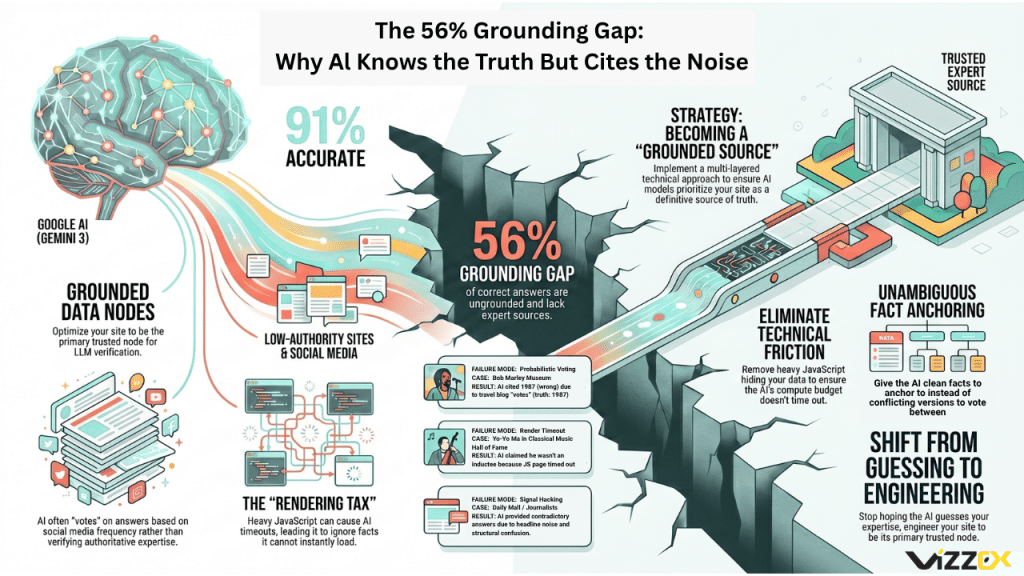 The 56% Grounding Gap - Why AI Knows the Truth But Cites the Noise