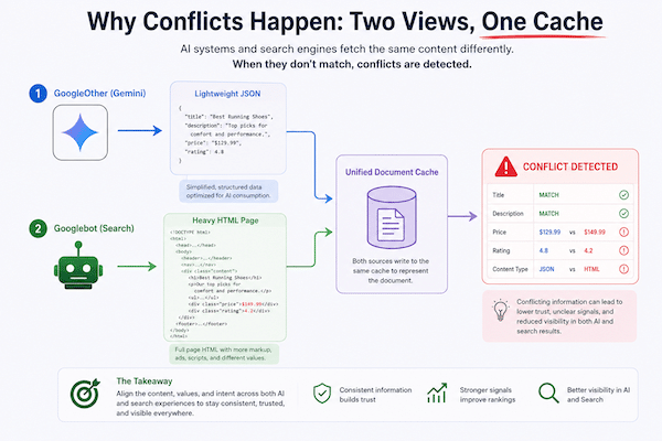 Why Conflicts Happen: Two Views One Cache